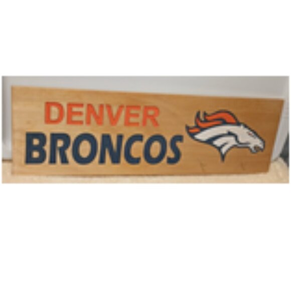 NEW!! Handcrafted Denver Broncos Engraved Wood Sign, 6" (L) x 20" (W) X 0.5" (D) - Picture 2 of 10